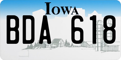 IA license plate BDA618