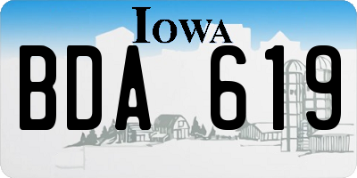 IA license plate BDA619