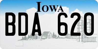 IA license plate BDA620
