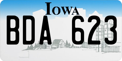 IA license plate BDA623