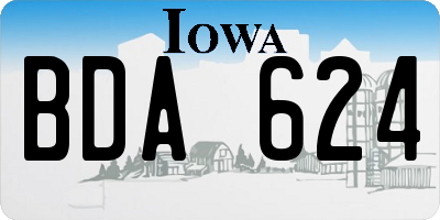 IA license plate BDA624