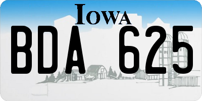 IA license plate BDA625