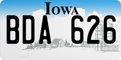 IA license plate BDA626