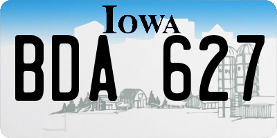 IA license plate BDA627