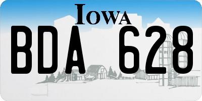 IA license plate BDA628