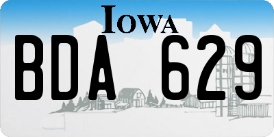 IA license plate BDA629
