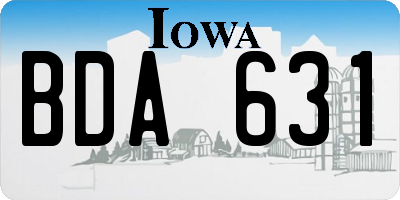 IA license plate BDA631