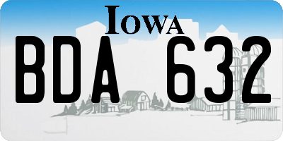 IA license plate BDA632