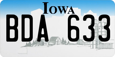 IA license plate BDA633