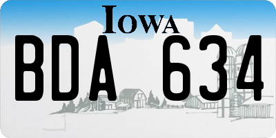 IA license plate BDA634