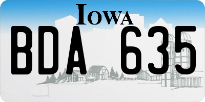 IA license plate BDA635