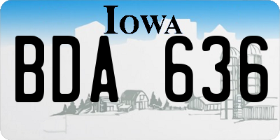 IA license plate BDA636