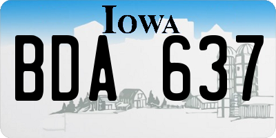 IA license plate BDA637