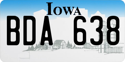 IA license plate BDA638