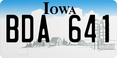 IA license plate BDA641