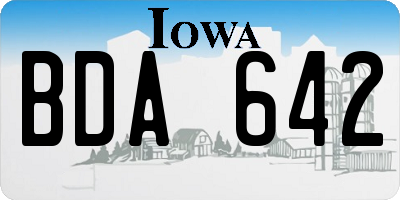 IA license plate BDA642