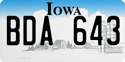 IA license plate BDA643