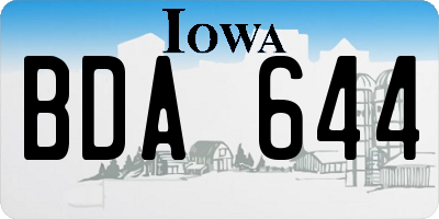IA license plate BDA644