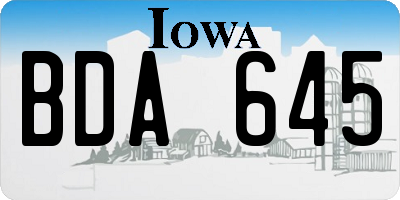 IA license plate BDA645