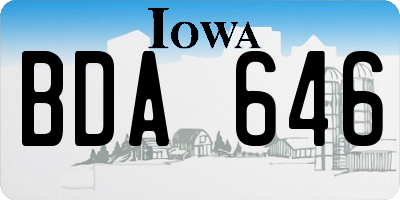 IA license plate BDA646