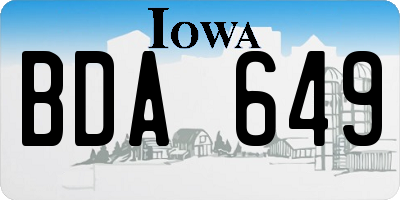 IA license plate BDA649