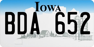 IA license plate BDA652