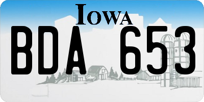 IA license plate BDA653