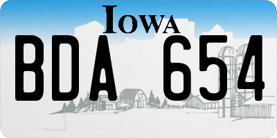 IA license plate BDA654
