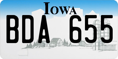 IA license plate BDA655