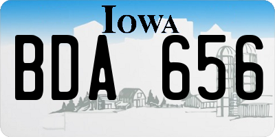 IA license plate BDA656