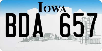 IA license plate BDA657