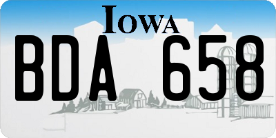 IA license plate BDA658