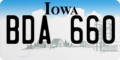 IA license plate BDA660