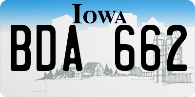 IA license plate BDA662