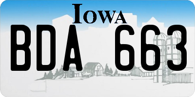 IA license plate BDA663