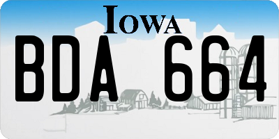 IA license plate BDA664