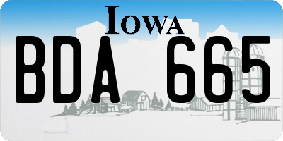 IA license plate BDA665