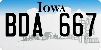 IA license plate BDA667