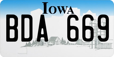 IA license plate BDA669