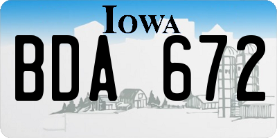 IA license plate BDA672