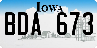 IA license plate BDA673