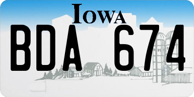 IA license plate BDA674