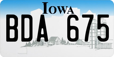 IA license plate BDA675