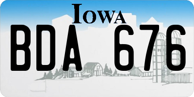 IA license plate BDA676