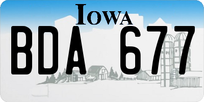 IA license plate BDA677