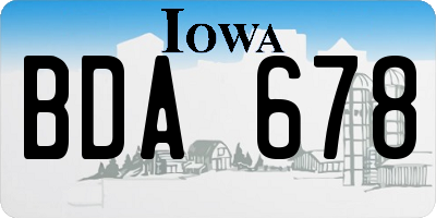IA license plate BDA678