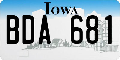 IA license plate BDA681