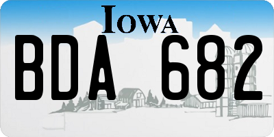 IA license plate BDA682