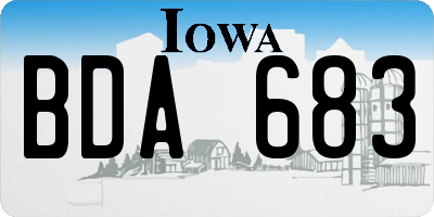 IA license plate BDA683