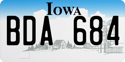 IA license plate BDA684